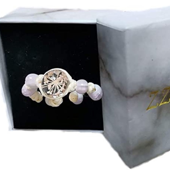 Encapsulated Dried Flower Charm Handmade Adjustable Bracelet - Picture 3 of 14